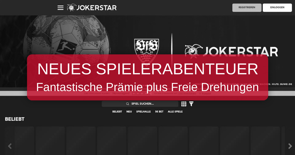 Jokerstar Casino: 200 % Bonus bis zu 100 Euro jetzt sichern